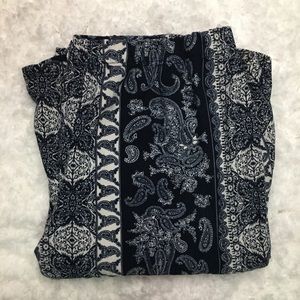 Blue and White Paisley Palazzo Pants